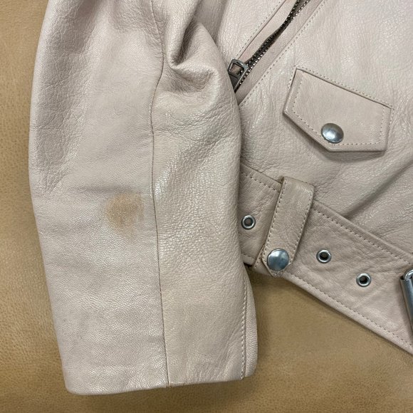 Acne Studios Crop Leather Biker Jacket - Picture 5 of 5